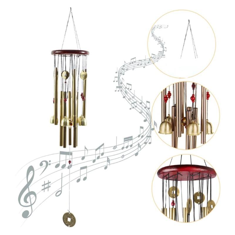 Wind Large Chime Yard Garden Outdoor Noisemaker Bells Pavilion Copper Coin