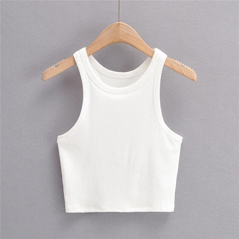 

INS Fashion Short Sports I-Shaped Vest Women s Sweat-Absorbent Breathable Running Fitness Top Sleeveless Yoga Clothes Blouse White M
