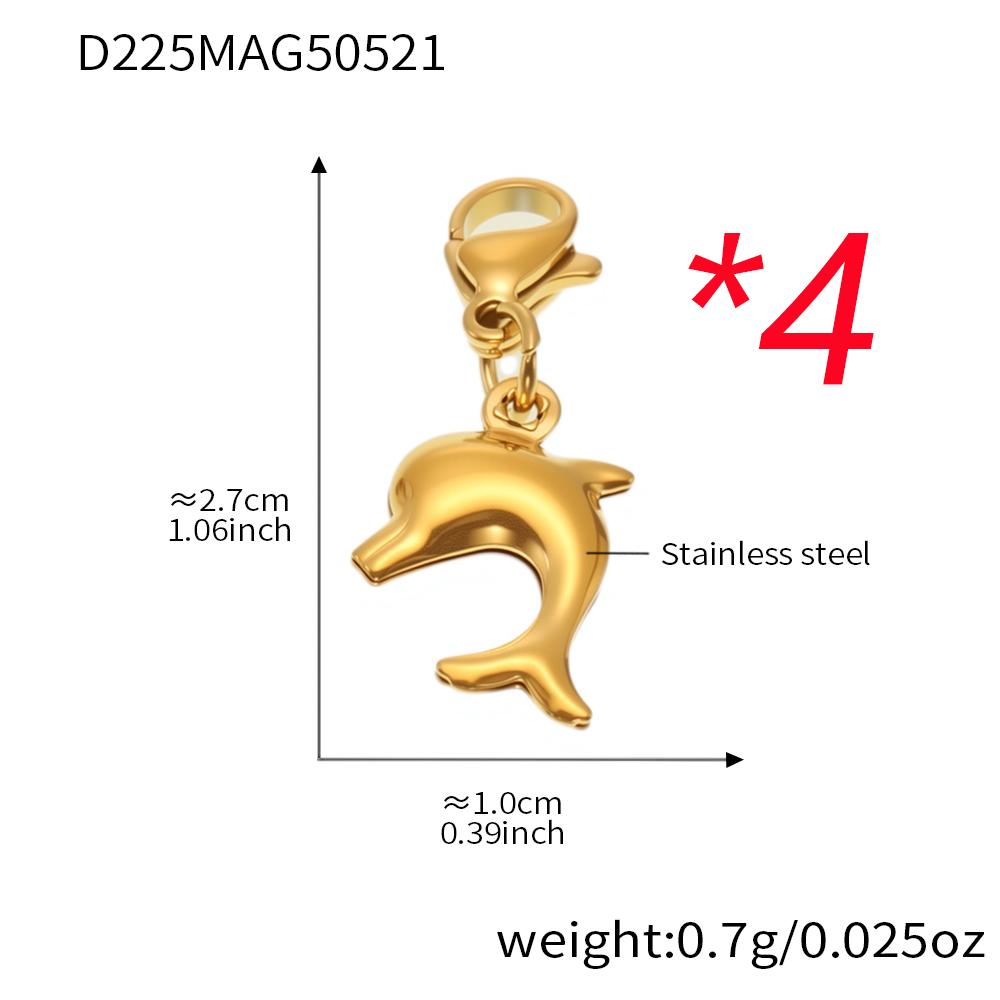 316 Stainless Steel Gold-plated 18K Femme Bracelet Women Fashion Starfish Dolphin Shell Pendant Hand Bracelet 2025 Trend Zircon