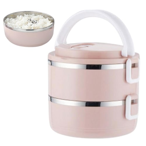 Lunch Container - Insulated Stainless Steel Food Keeper with Secure Buckles On Both Sides | School Lunch Container, Easy-Cleaning Food Box with Portab