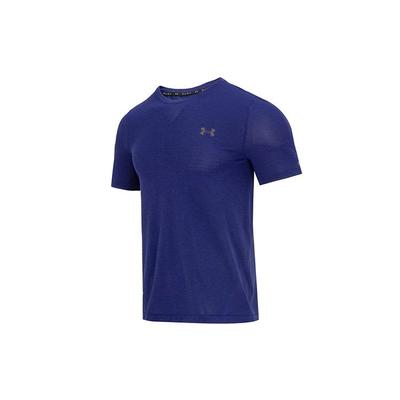 Logo Solid Color Training Running Fitness Casual Crew Neck Short Sleeve T-Shirt Men Tops Navy-Blue 1376781-468