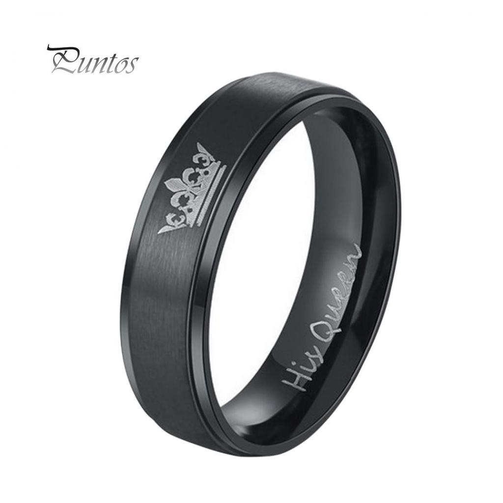 Couple Bague sa Reine et son roi en acier inoxydable amant engagement promesse Band