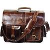 16 inch Leather Messenger Bag Brown Vintage Satchel Genuine Laptop Computer Office Shoulder Handmade Briefcase for Men