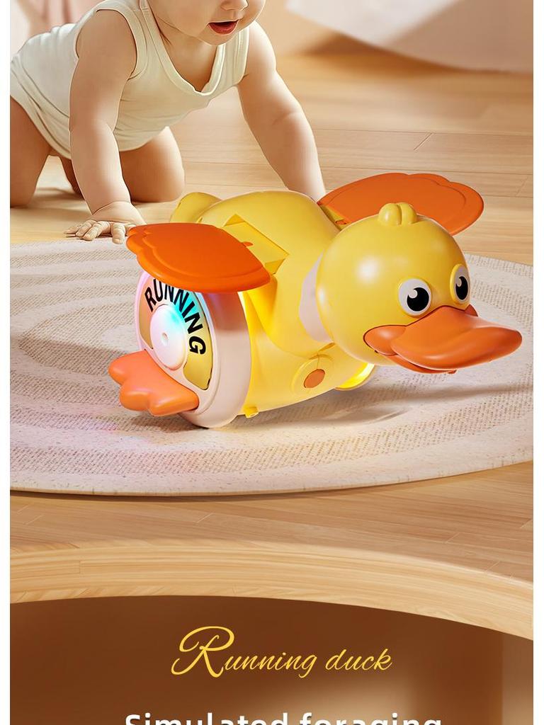 Electric Rotating Foraging Duck - Early Learning Toy with Light and Sound