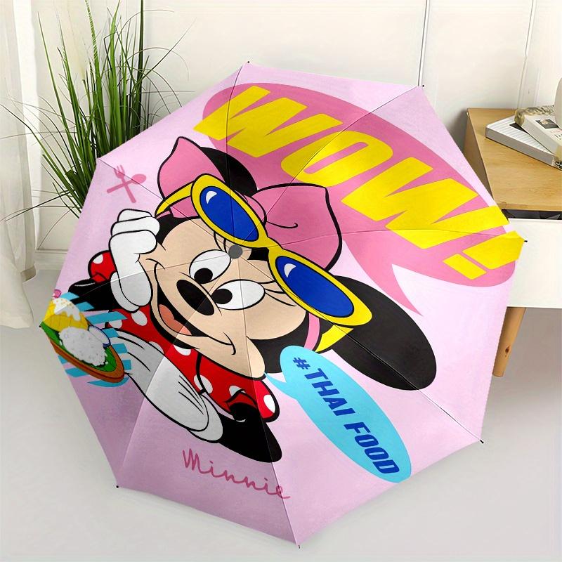

1pc Minnie Mouse Automatic Folding Umbrella: Compact 8-Bone Design Cartoon Outdoor Travel Companion, Business Umbrella, Christmas Valentine