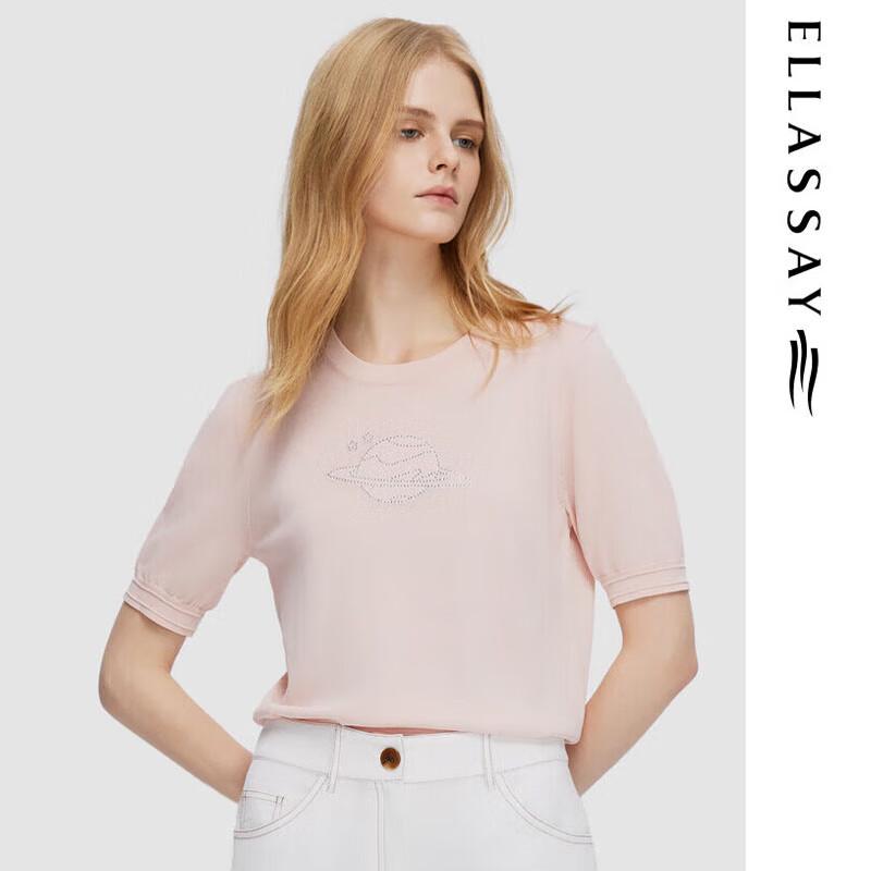 

ELLASSAY Women s Short Sleeve Round Neck Knit Top XS