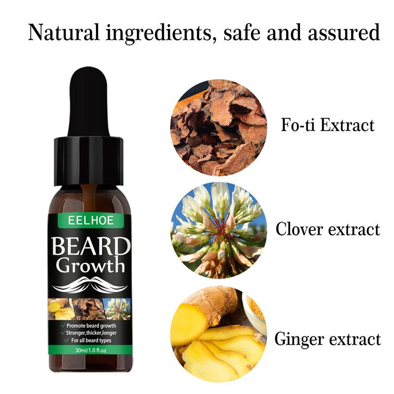 Ginger Beard Growth Essential Oil Facial Hair Thicker Faster Anti-hair Loss Products Follicles Nourish Enhancer Men Beard Care