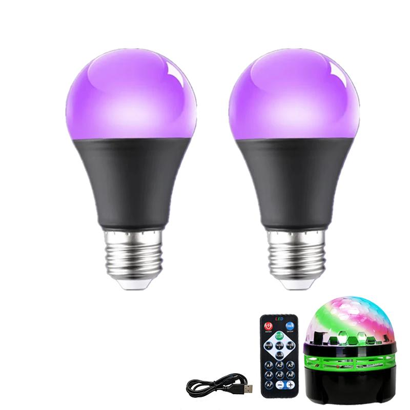 E27 Led Bulb 9W UV Light Bulbs Blacklight 395nm Ultraviolet Lamp Body Paint Fluorescent Lights Glow Party Disco Bar Decoration