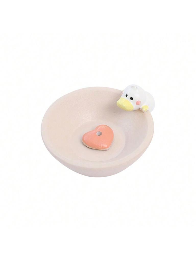 1pc White Japanese Style Creative Incense Holder With Plastic Base