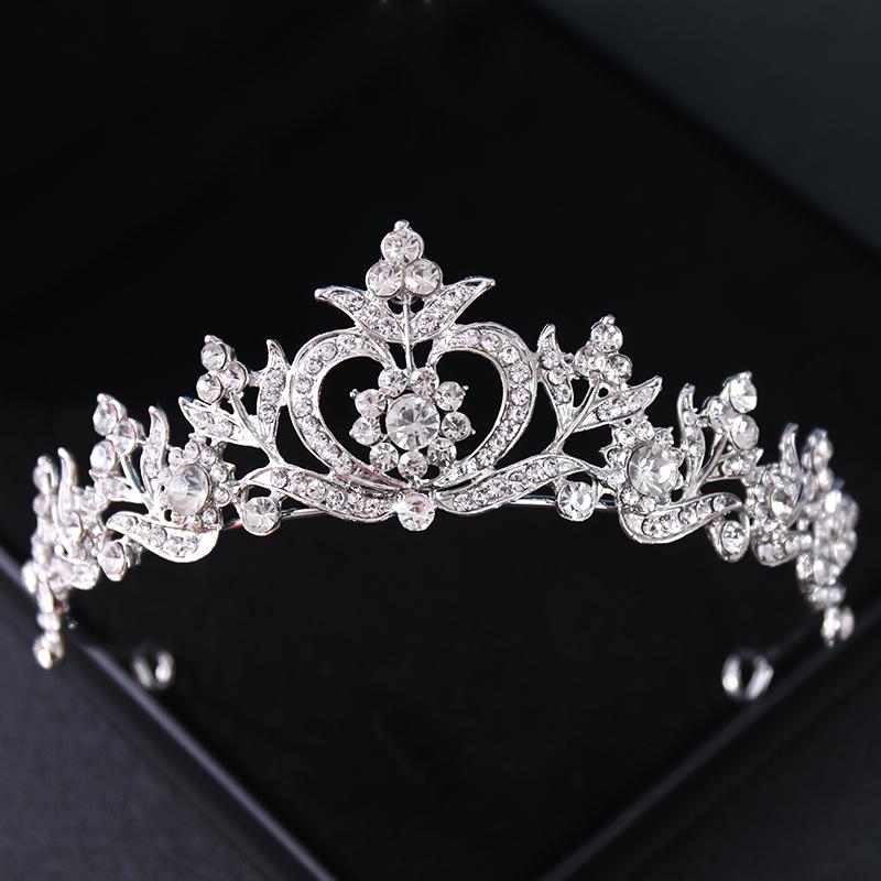 Silver Color Crystal Bridal Tiaras And Crowns Rhinestone Prom Princess Crown Tiara For Women Wedding Hair Accessories Jewelry