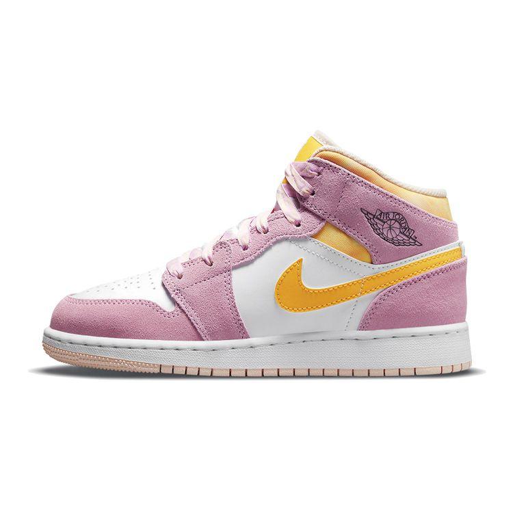 Air Jordan 1 Mid SE GS Rosa Artico Chiaro Oro Universitario Bianco DC9517-600