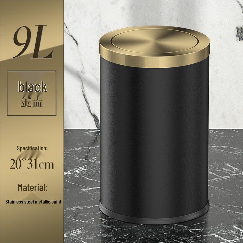 Stainless Steel Swing Lid Trash Can for Home and Kitchen, Light Luxury Design for Bathroom and Living Room.