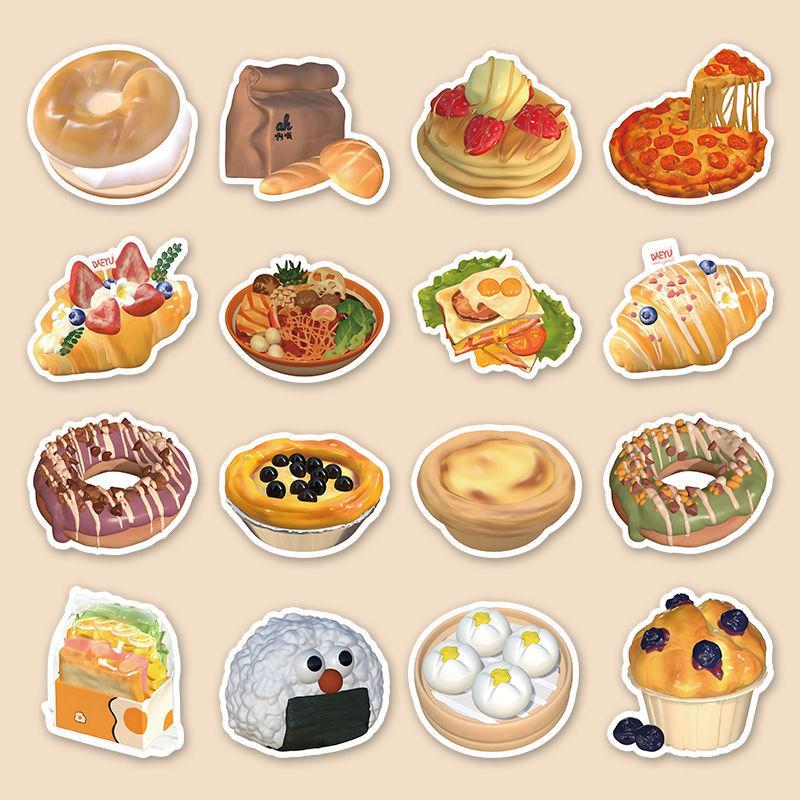 58ks vodotěsných nálepek na potraviny pro zdobení pouzder na notebooky a telefony