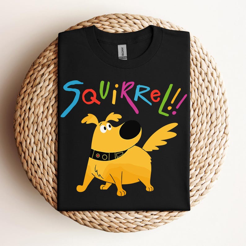 Disney Pixar UP Dug Squirrel Pose Shirt, Dug Dog Christmas Shirt, Walt Disney World Shirt, Disneyland Xmas Family Matching Shirts 130