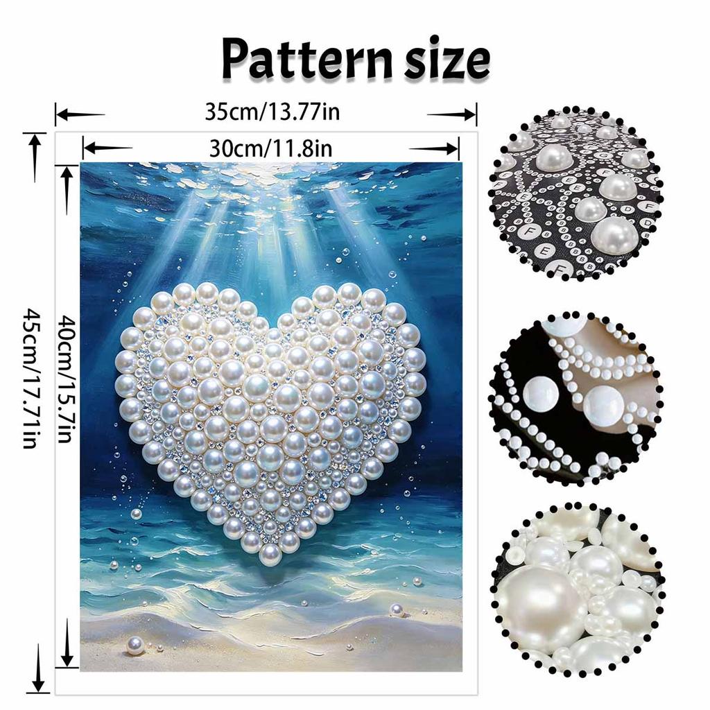 5D DIY Pearl Art Kit Ocean Heart Theme Decor Home Wall Decoration