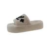 This year, soft-soled thick-soled fluffy slippers are popular for women's autumn and winter new fashionable and versatile casual outer cotton slipper