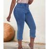 Women's High Waist Washed Women's Jeans Fashionable Versatile Straight Leg Pants