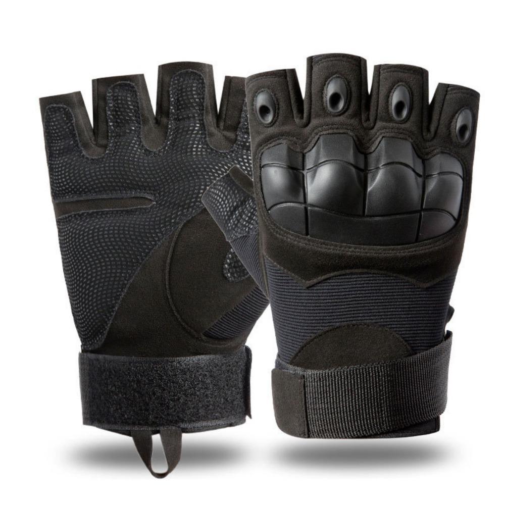 Outdoor Tactical Half Finger Gloves Field Training Sports Riding Mountaineering Non-Slip Motorcycle Full Finger Touch Screen Leather Gloves