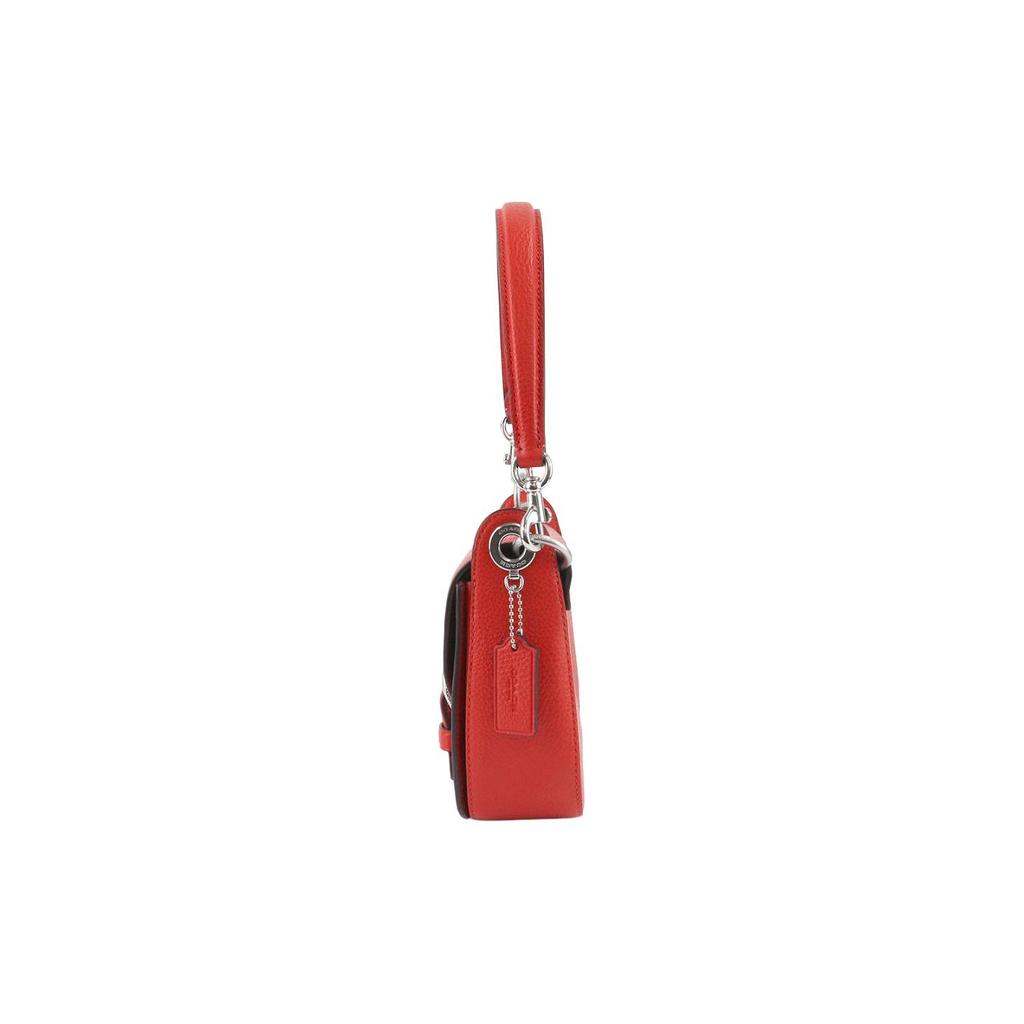 New COACH Kleo Leather Saddle Bag, Portable Crossbody Bag, Shoulder Bag Women's Red C5685-SVRCK