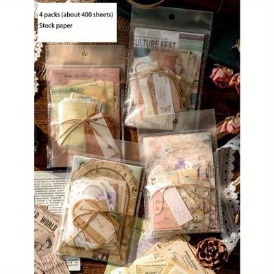 1 Pack (Approx 100pcs) Vintage Mixed Materials Collection Pack - Retro Post Office Series, DIY Scrapbooking And Journaling Supply Paper