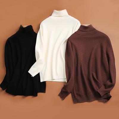 Suéter de cuello alto de calidad para mujer, suéter de otoño e invierno, camisa de fondo, temperamento, ropa de mujer para ir al trabajo.
