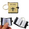 1Pc Mini Portable English Holy Bible Pendant Keychain Key Ring Holder Bag Decor