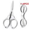 1~4PCS Stainless Steel Anti-Rust Portable Folding Scissors Glasses Shaped Mini Shear Fishing Scissor for Home and Travel Camping