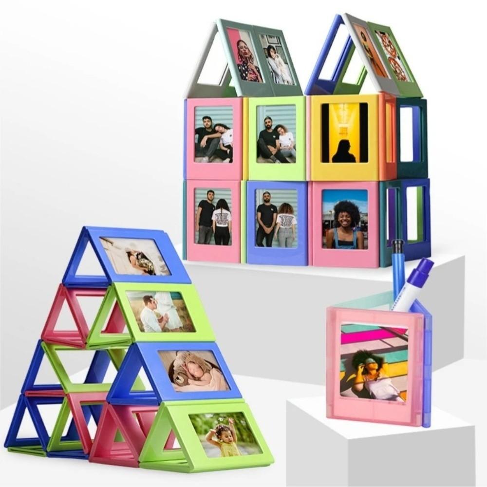 4PCS Multi-purpose Mini Picture Frames 3 Inches Photo Frames Magnetic Picture Frame  Dorm Room