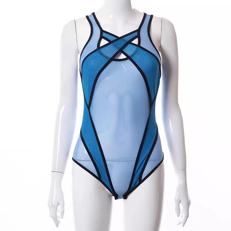 Evropské a americké spodní prádlo s ohlávkou se síťovinou