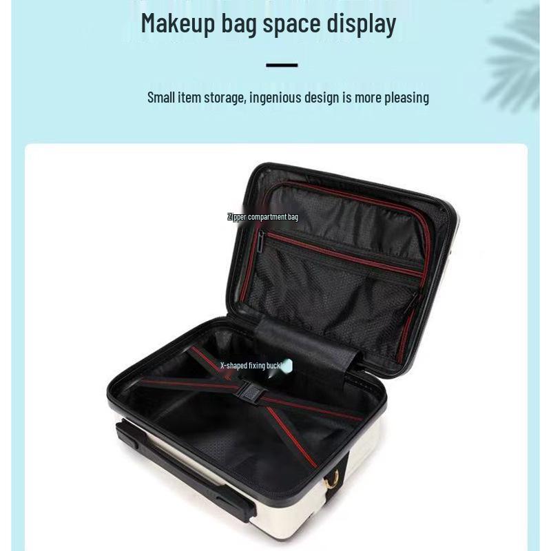 Neuer tragbarer Hartschalen-3D-Make-up-Koffer mit Schultergurt - Handheld Crossbody Reiseaufbewahrungstasche, Schüler kleiner Koffer