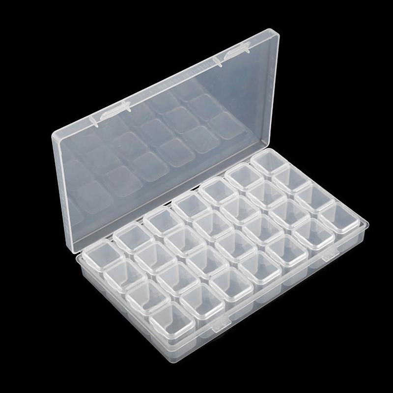 28/56 Grids Jewelry Storage Box Portable Earrings Ring Plastic Boxes DIY Diamond Painting Nail Art Beaded Container Organizers.