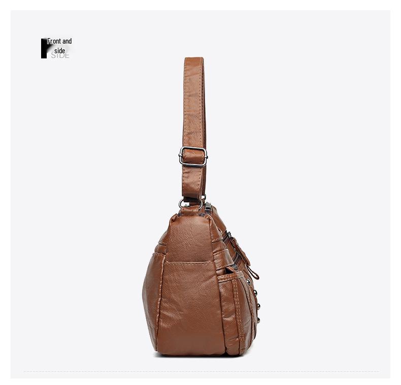 Elegante Retro Leder Crossbody Wickeltasche - Leicht, Stilvolles Europäisches & Amerikanisches Design