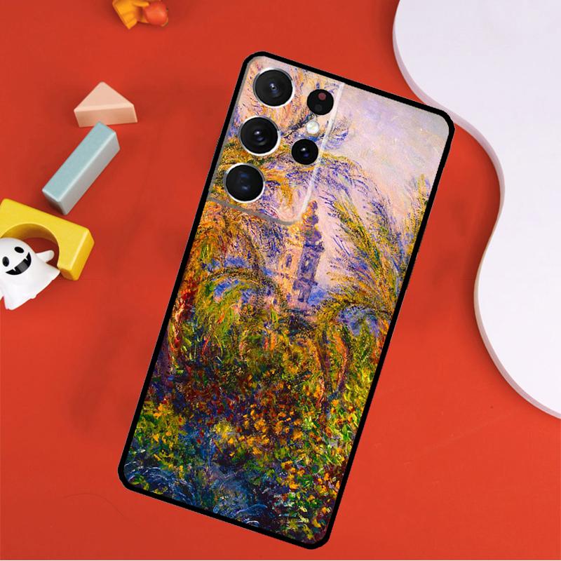 Claude Monet Garden Lotus Bridge Phone Case For Samsung Galaxy S25 Ultra S24 Ultra S9 S10 S20 S21 S22 S23 Plus S24 FE Cover
