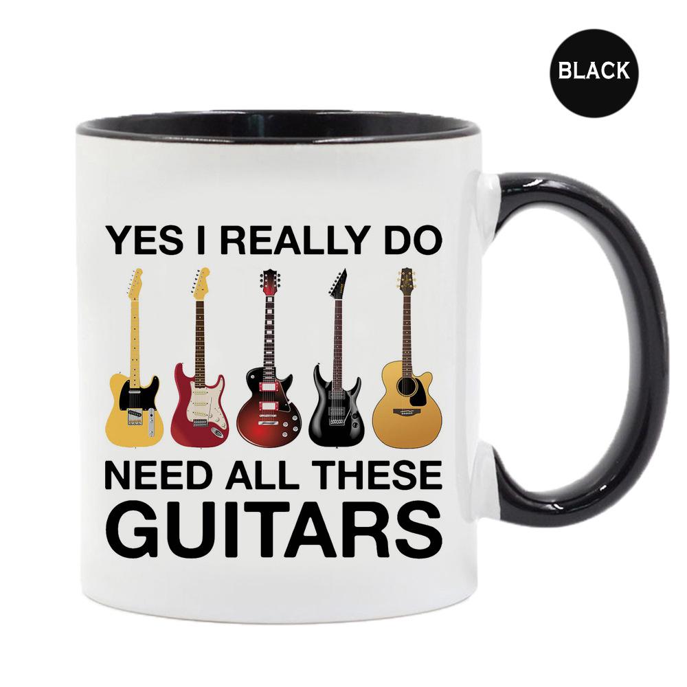 Music Theme Coffee Mug 350ML Guitar Piano Violin Ceramic Mug Ceramic Mug Table Decoration Tea Mugs