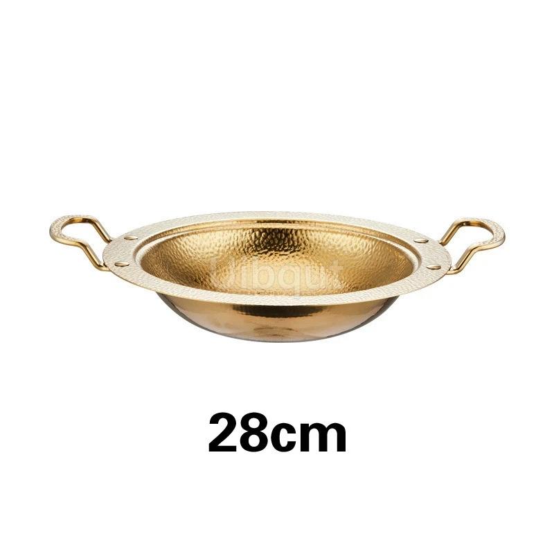 Golden Alcohol Single Person Small Hot Pot Lobster Basin Commercial Alcohol Stove Pot Hotpot Thickened Stainless Steel Dry Pots