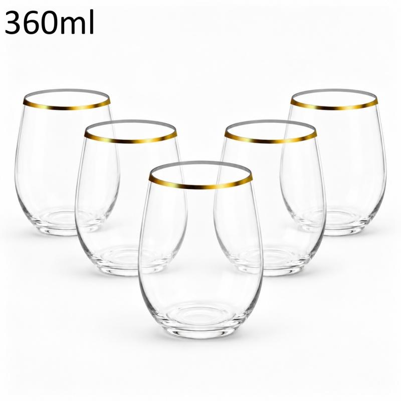 Plastic Ribbed Wine Glass Cocktail Glass Shatterproof Transparent Beverage Cup for Weddings Gatherings and Events