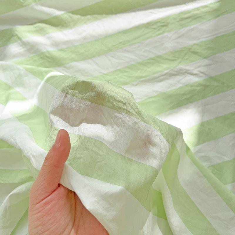 Buy washed cotton striped dirty single sheet for a single piece, thin bedspread for spring and summer, wholesale of student dormitory sheets.
