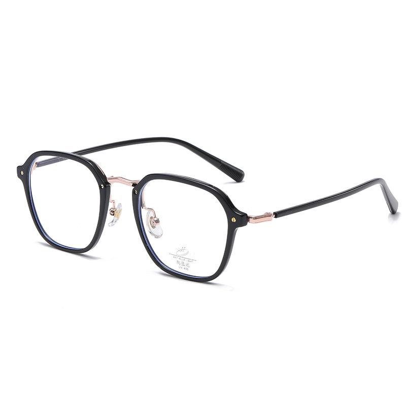 01048 Glasses Frame Women'S Retro Polygonal Flat Glasses Trendy Glasses Frame Anti-Blue Glasses