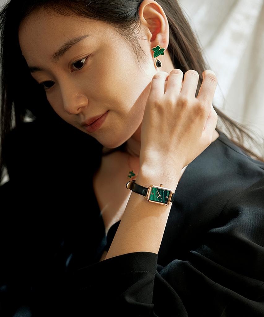 Lollalojeu Ms Lola Malachite Textured Leather Strap Women'S Watch