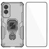 For Samsung Galaxy S25 Edge Phone Case WANLONFENG PC TPU Back Cover Kickstand with Tempered Glass