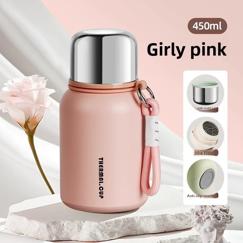 316 Stainless Steel Insulated Travel Mug With Carrying Rope For Office And Outdoor Use