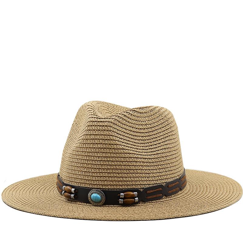 Men and Women Western Cowboy Straw Hat Top Hat Outdoor Seaside Beach Hat Sun Protection Hat