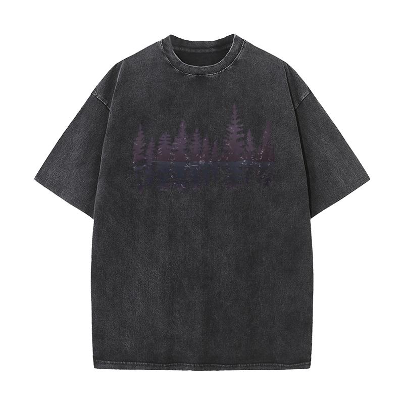 Letter Plants and Trees O Neck Vintage T Shirt Lovers Day Tees Short Sleeve for Male Discount Pure Cotton Funny Washed Tshirts
