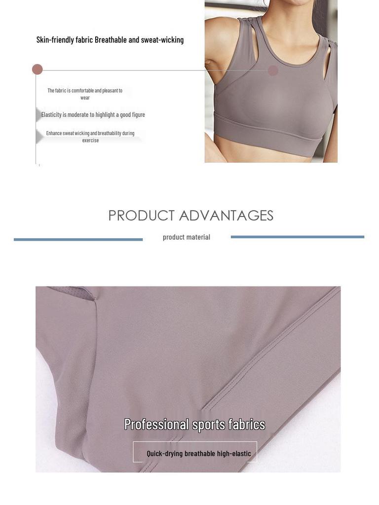 Women's Shockproof Sports Bra: Stylish, Gathered, Vest-Style for Running & Yoga