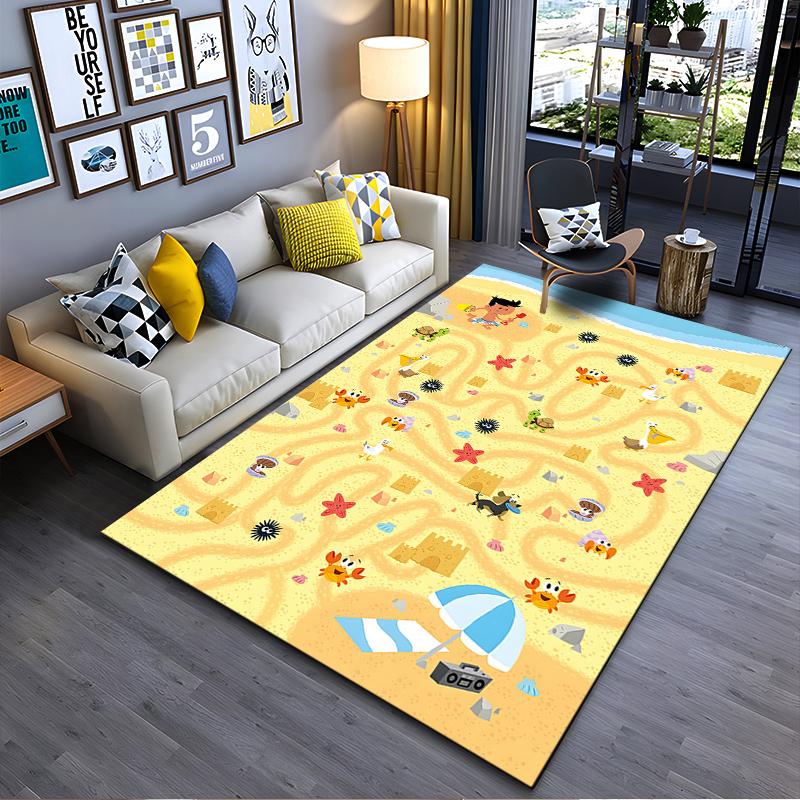 

Kids Fun Beach Scene Carpet Suitable for use as an anti-slip game mat for living room and bedroom sofas 40x60cm( 15x23in )