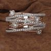 Sparkling Diamond Micro-Inlaid Zircon Ring Creative Women'S Cross-Color Separation Ring