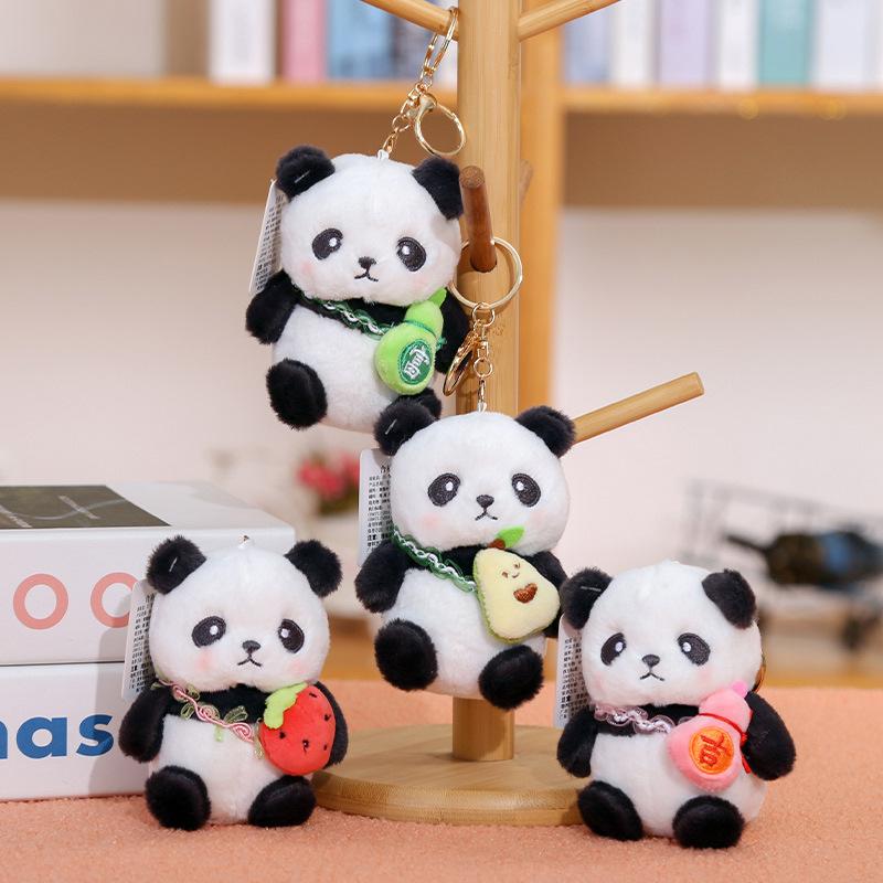 Fruit Panda Plush Doll Pendant Keychain Backpack Cute Little Doll Jewelry Toy Gift Doll