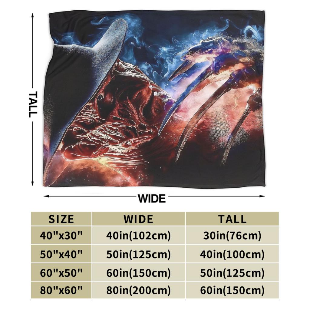 freddy krueger  Halloween Blanket  Warm Soft Funny Plush Throw Blanket For Outdoor Travel Flannel Bedspread Bed Cover
