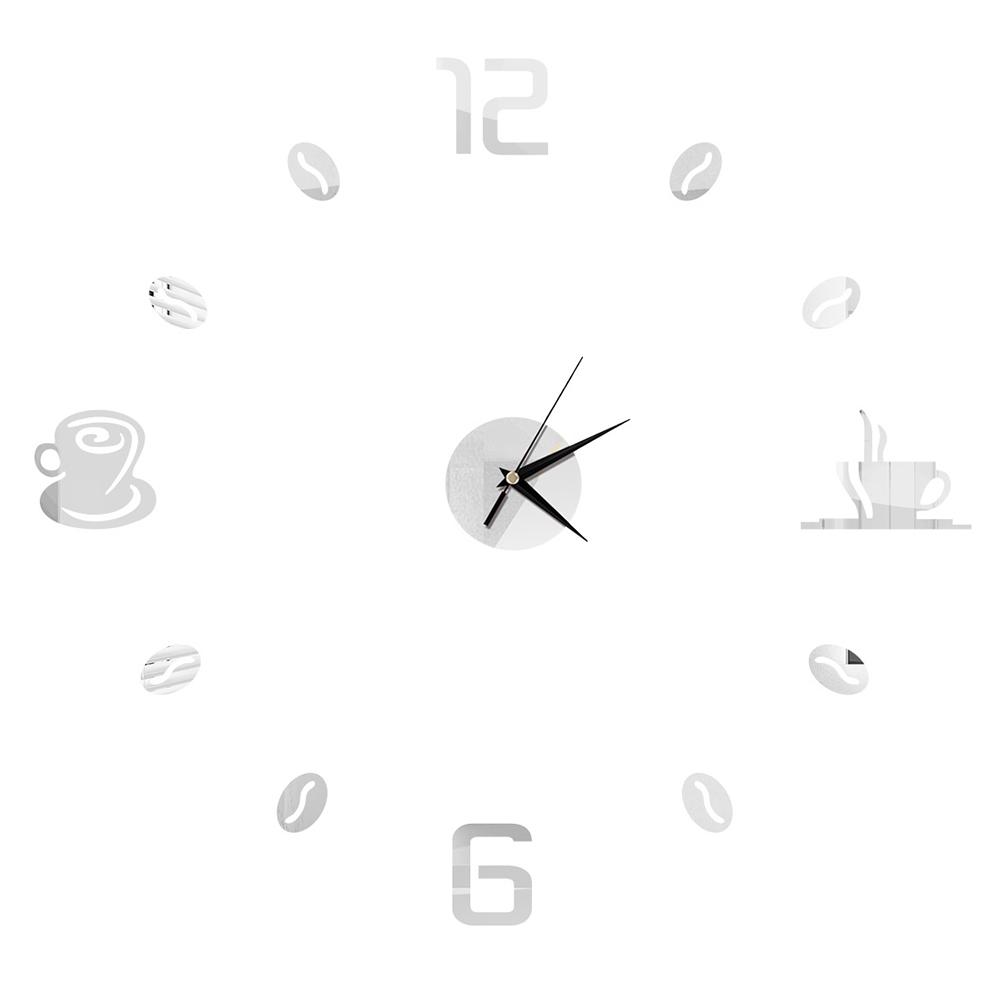 27inch Nordic Wall Clock Dining Restaurant Cafe Decorative Clocks Acrylic Mirror Wall Sticker Silent Quartz Watch Home Decor