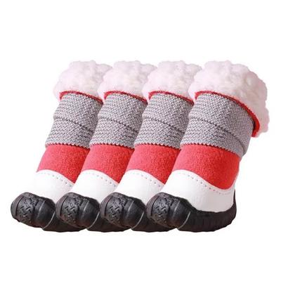 Good-4Pcs Dog Shoes Winter Comfortable Warm Pet Dog Chihuahua Rain Snow Boots Waterproof Outdoor Non-Slip Puppy Sneakers